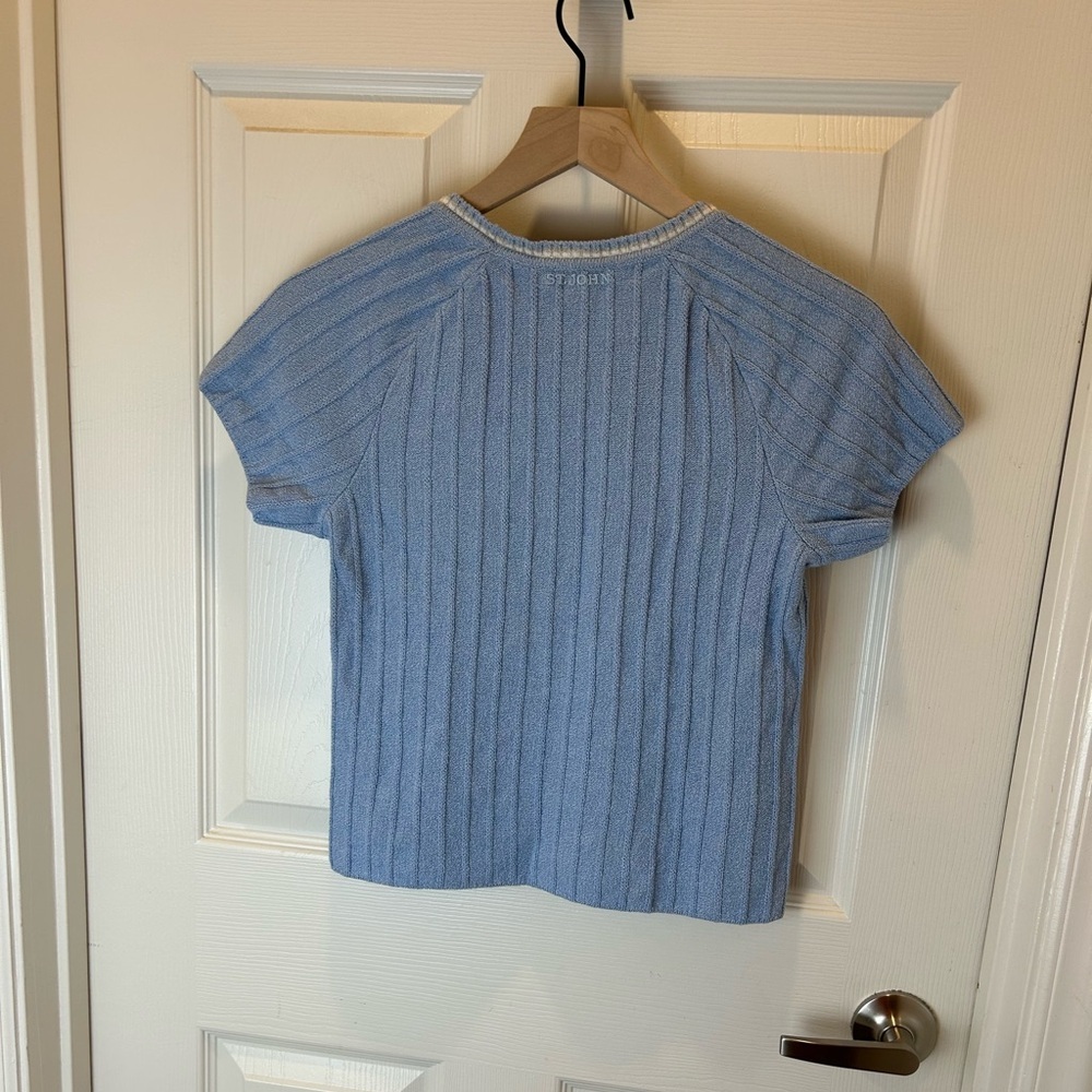 ST JOHN SPORT SOFT BLUE SANTANA KNIT SIZE P - Picture 2 of 8